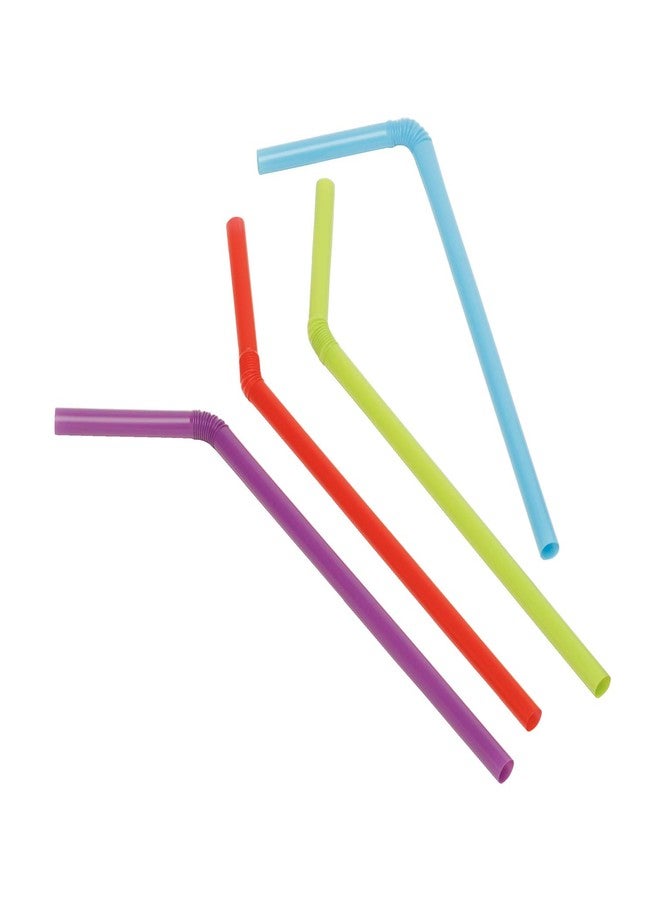 KOLORAE JUMBO FLEX STRAWS, MULTI-COLORED, DISPOSABLE PLASTIC BENDY AND FLEXIBLE DRINKING STRAWS - AVAILABLE IN SETS OF 100, 600 OR 1,000 FLEX STRAWS! (1000) - Image 2